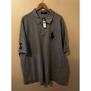 Men's Polo Ralph Lauren Gray Large Logo Polo Size 4XB [NWT]